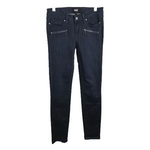 Paige Women's Skinny Jeans Mid-Rise Blue Denim Dark‎ Wash Cotton Stretch Sz 26